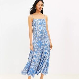 LOFT Print Slip Dress